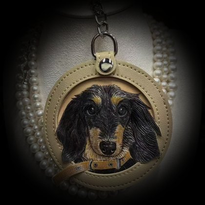 Dachshund in a cream frame